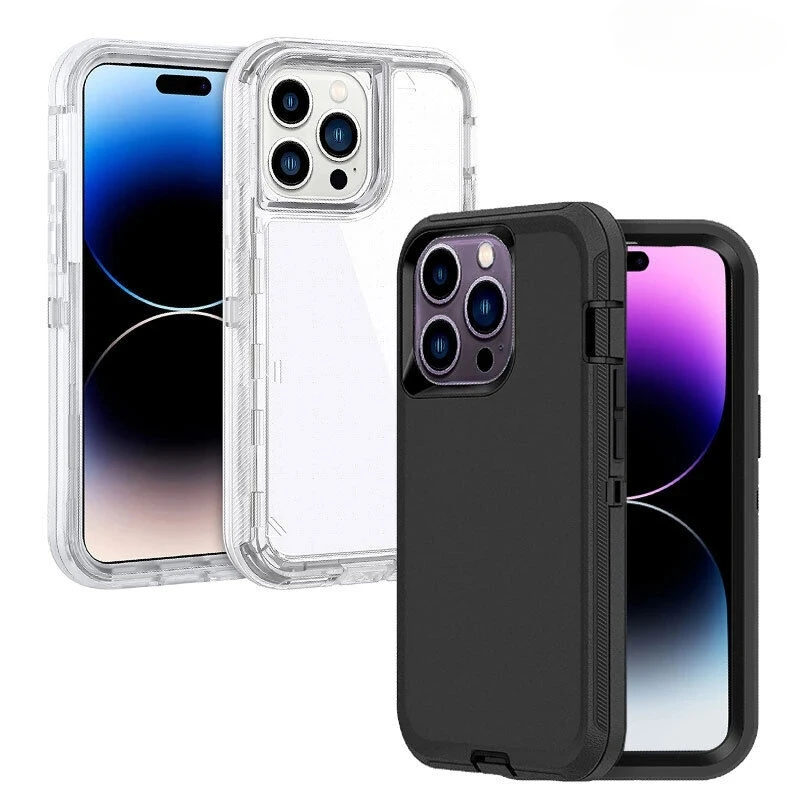 Nivel militar resistente duro 3 en 1 transparente a prueba de golpes para iPhone 17 14 15 16 PLUS 17 11 13 Pro Max MINI SE2 SE3 17AIR funda - imagen 2