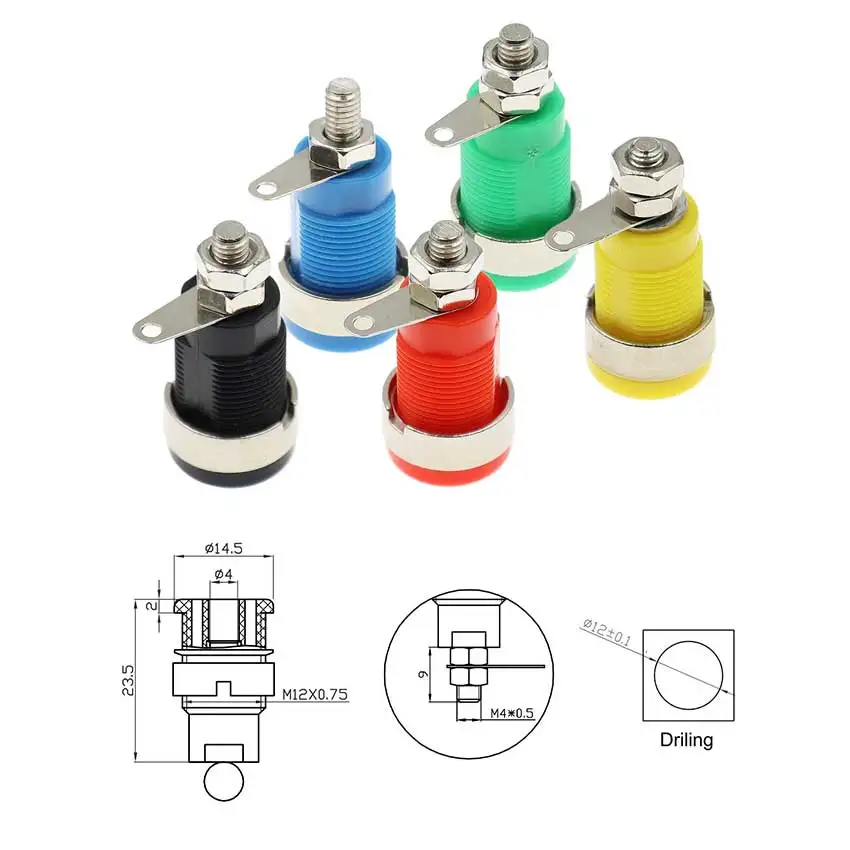 Cltgxdd multímetro de poste de encuadernación, instrumento de enchufe Banana, Conector de sonda de prueba de Terminal forrado de alto voltaje, 4MM, 1 unidad - imagen 5
