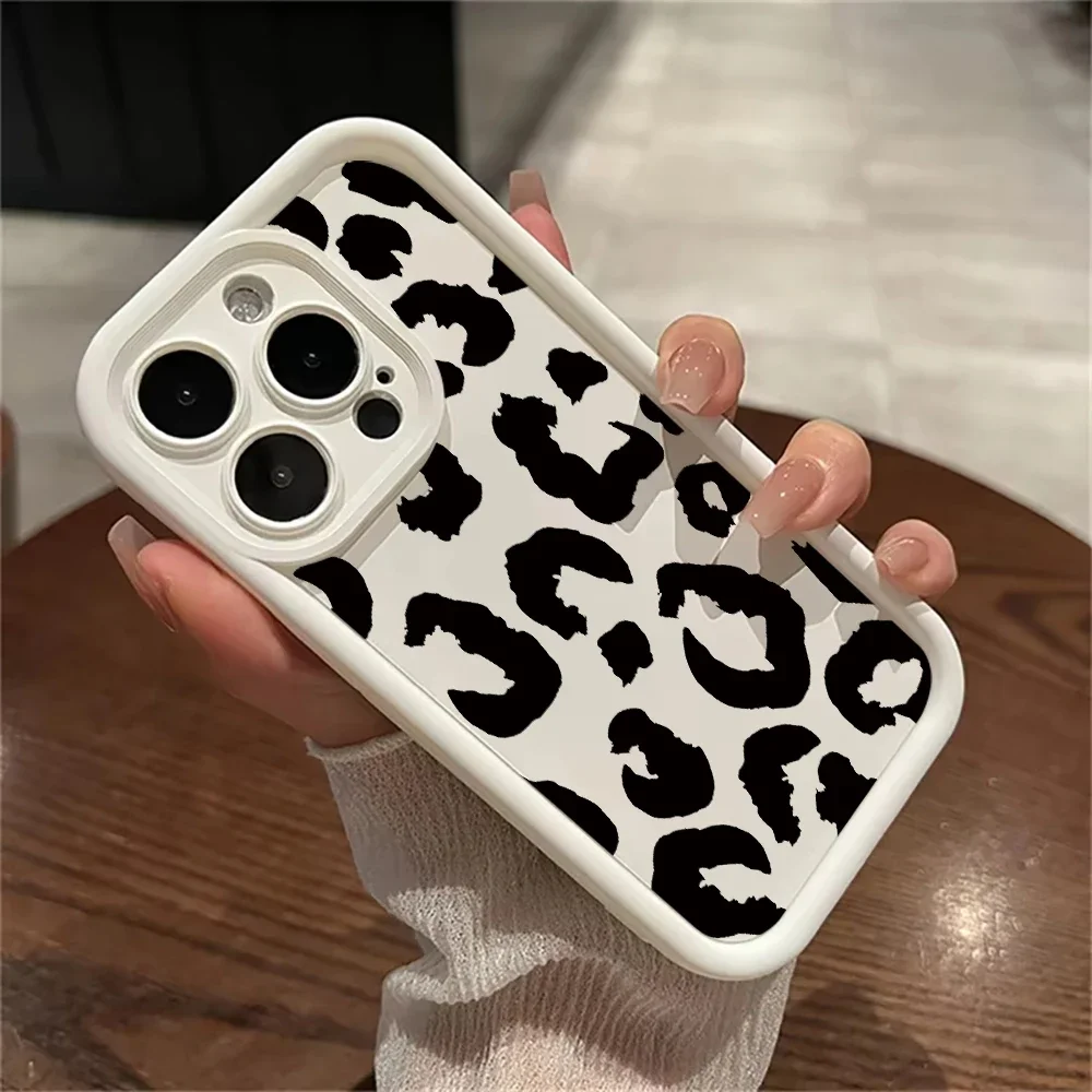 Funda de teléfono con estampado de leopardo marrón a la moda para iPhone 17 14 15 16 Pro Max 11 12 13 SE 7 8 Plus X XR XS MAX funda suave a prueba de golpes - imagen 4