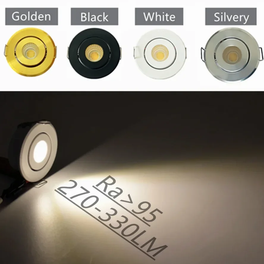 10/5 Uds 12V Mini COB LED Downlight luz de techo unidad ajustable luces abajo escaparate gabinete iluminación empotrada cuerpo blanco - imagen 3