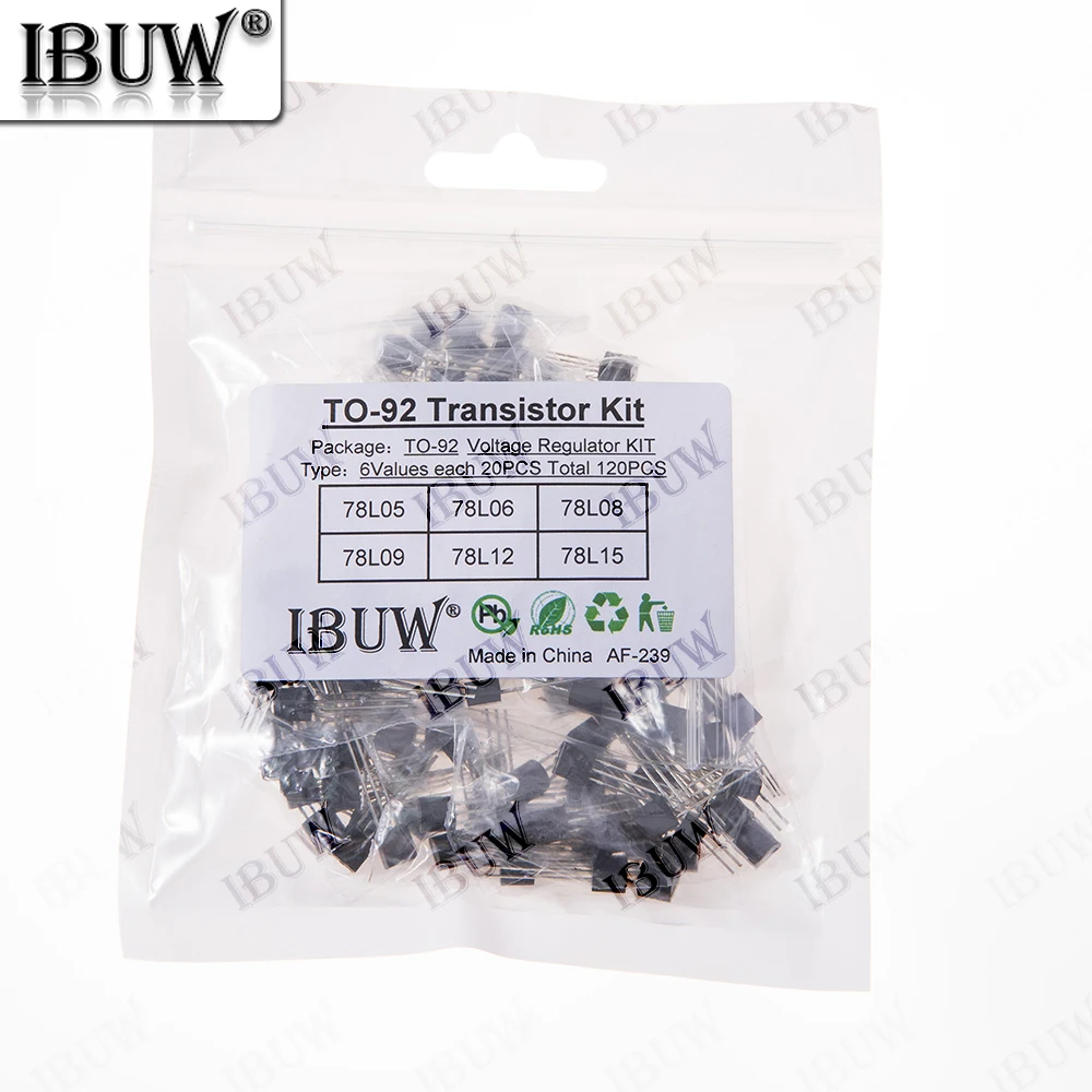 120 Uds. Kit de transistores TO-92 de 10 valores (78L06/78L05/78L08/78L09/78L12/78L15) regulador de voltaje para fuente de alimentación electrónica DIY - imagen 2