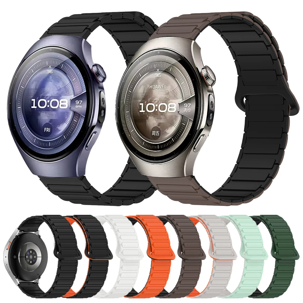 Correa magnética de silicona de 20mm y 22mm para HUAWEI WATCH 5 46mm/GT5 Pro/GT 5 4, pulsera para Samsung Galaxy Watch7 6 5 4 40mm/44mm - imagen 2