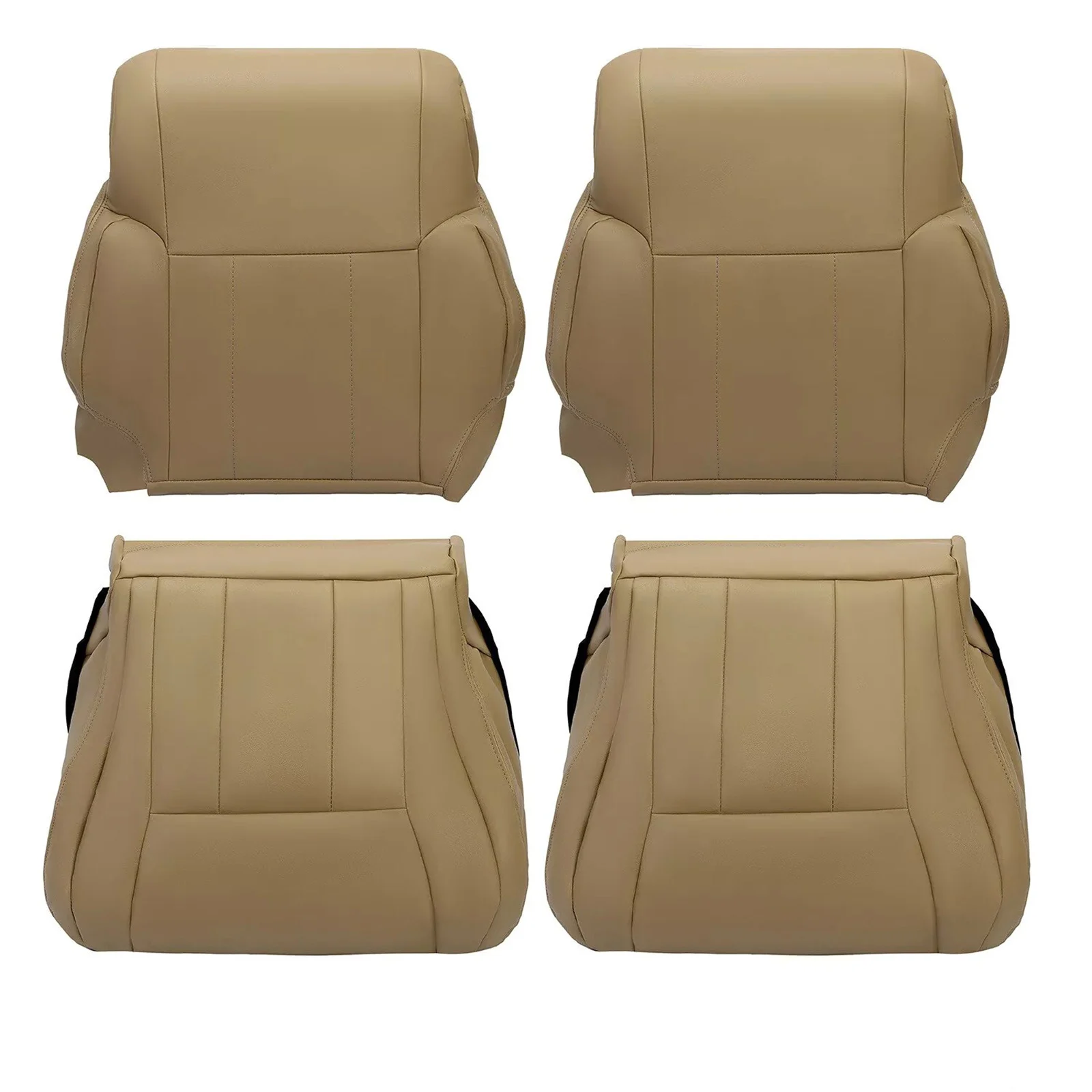 Cubierta de asiento de cuero superior e inferior para Conductor de coche, reemplazo embellecedor para Toyota 4runner 1996-2002, accesorios para automóviles nuevos, 4 unids/set - imagen 2