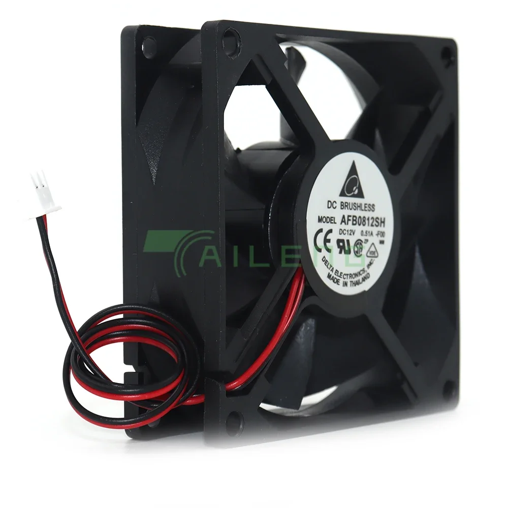 Para Delta AFB0812SH 8025 8cm 80mm DC12V 0.51A ventilador de doble bola fuente de alimentación chasis ventilador de refrigeración ventilador de 2 pines - imagen 3