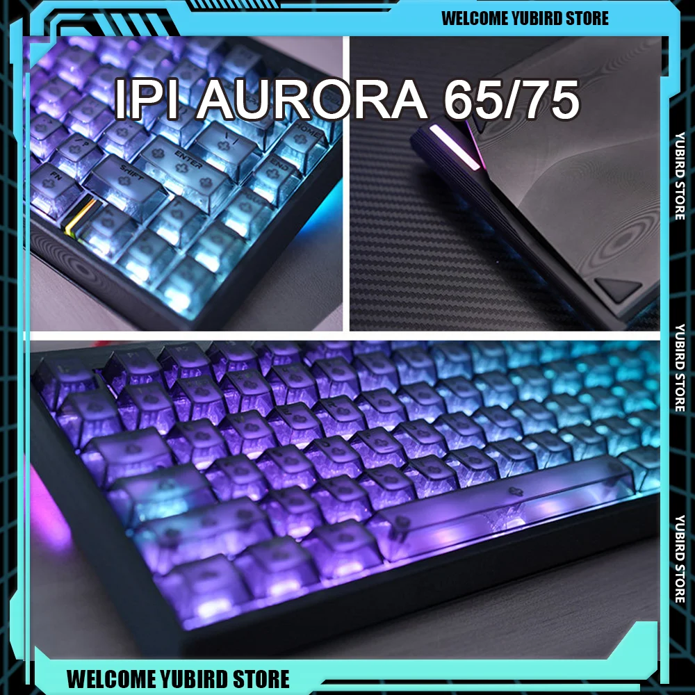 Teclado Mecánico para Juegos con Cable IPI AURORA 65/75, Eje Magnético, Competitivo, AURORA 75, Luz RGB, Precisión RT0.01, Teclado HIFI