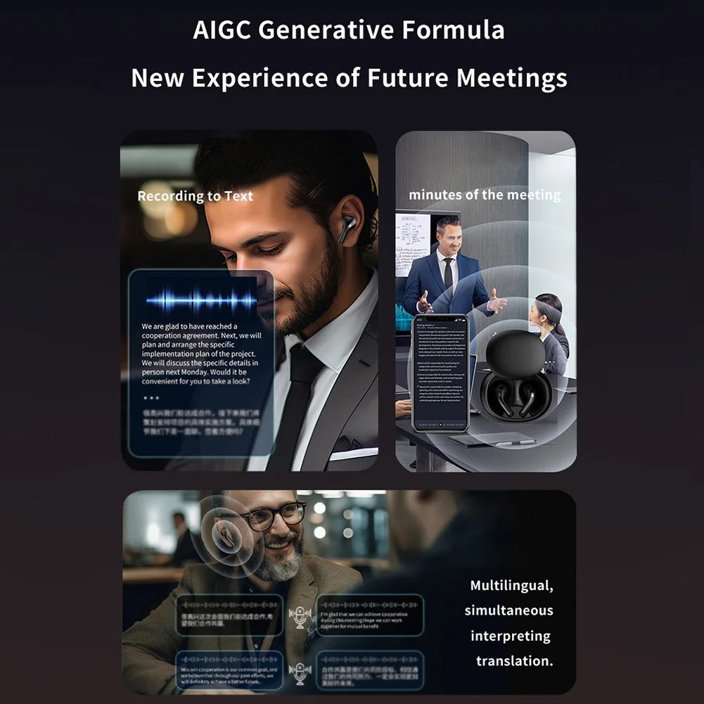 Auriculares con traductor AI en tiempo Real, auriculares con traducción de idiomas inteligentes, inalámbricos BT5.4, con traductor de voz para viajes - imagen 5