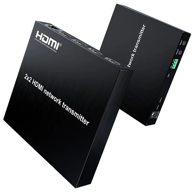Transmisor de matriz de red HDMI 2x2 sobre Cable Cat6 200M 2 en 2 salidas divisor de interruptor convertidor de Audio y vídeo extensor Ethernet HDMI - imagen 2