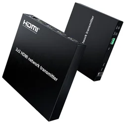 Extensor HDMI sobre Cat6 con matriz 2x2 de audio y vídeo