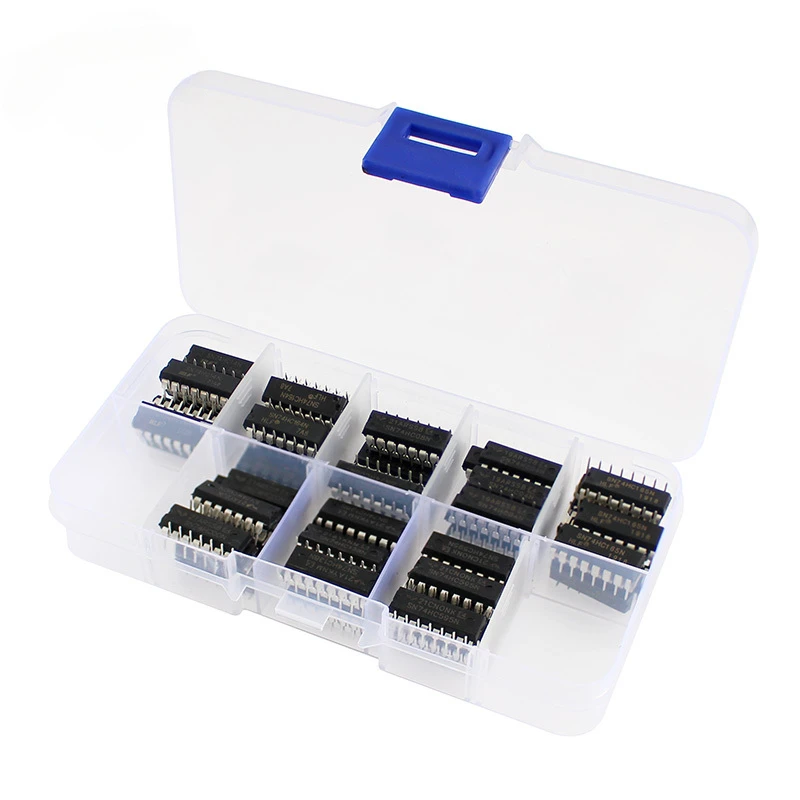 Kit de circuito integrado lógico IC, 80 piezas, DIP-14, SN74HC00N, SN74HC04N, SN74HC08N, SN74HC14N, SN74HC138N, SN74HC164N, SN74HC165N, SN74HC595N - imagen 3