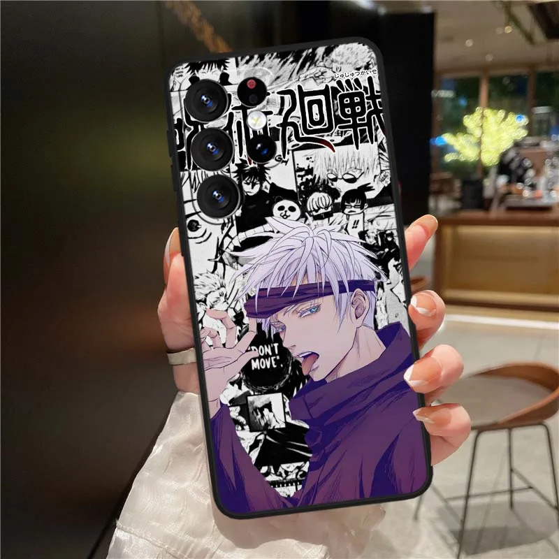 Gojou Satoru Art Cover para Samsung Galaxy Note 20 10 9 8 A24 A34 M13 M31 M32 M52 M62 Ultra Lite funda de teléfono negra - imagen 5