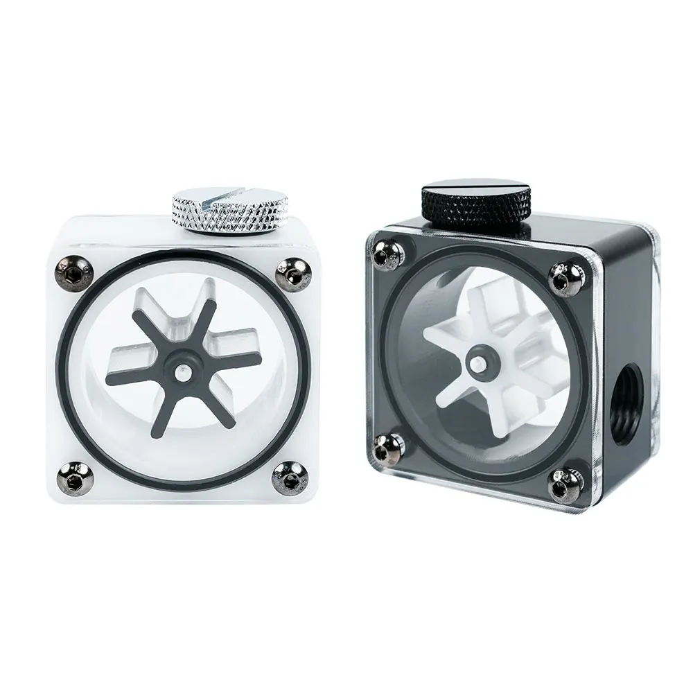 Flujo de agua blanco y negro, rosca G1/4 ''x3, flor POM de refrigeración por agua, accesorio de refrigeración por ordenador, envío directo