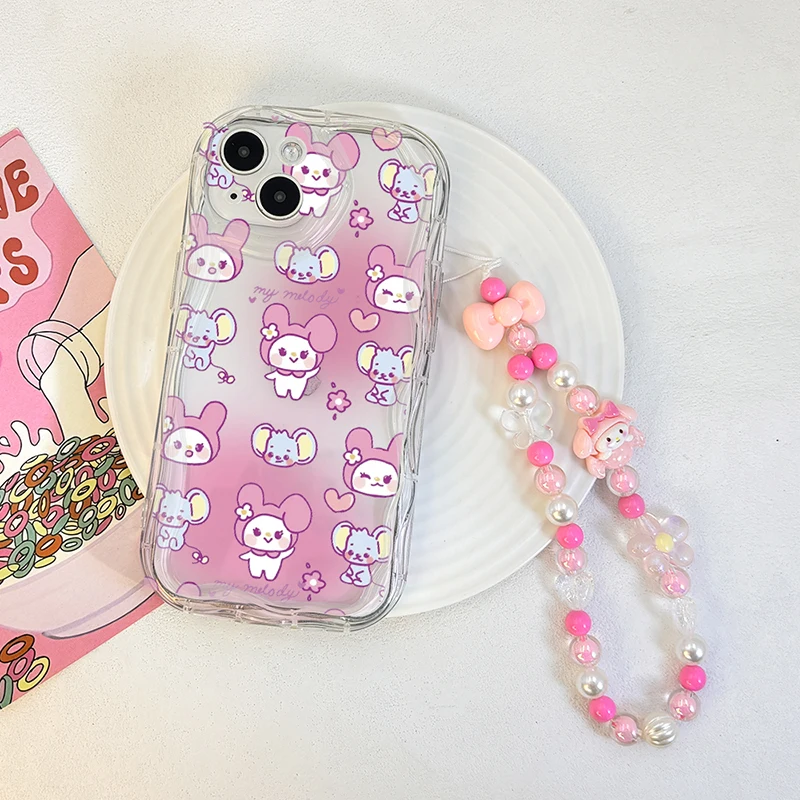 Bonita funda con cadena Kuromi Cinnamoroll Melody para Infinix Spark Go 2 Hot 50 Pro Plus Smart 10 Plus Note 50X 50S 50 Pro Camon 30 Pro - imagen 5