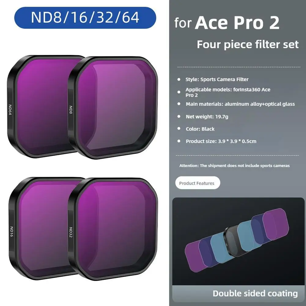 Para Insta360 Ace Pro2 filtro protección UV espejo CPL polarizador ND accesorio de atenuación para cámara de acción Insta360 Ace Pro2