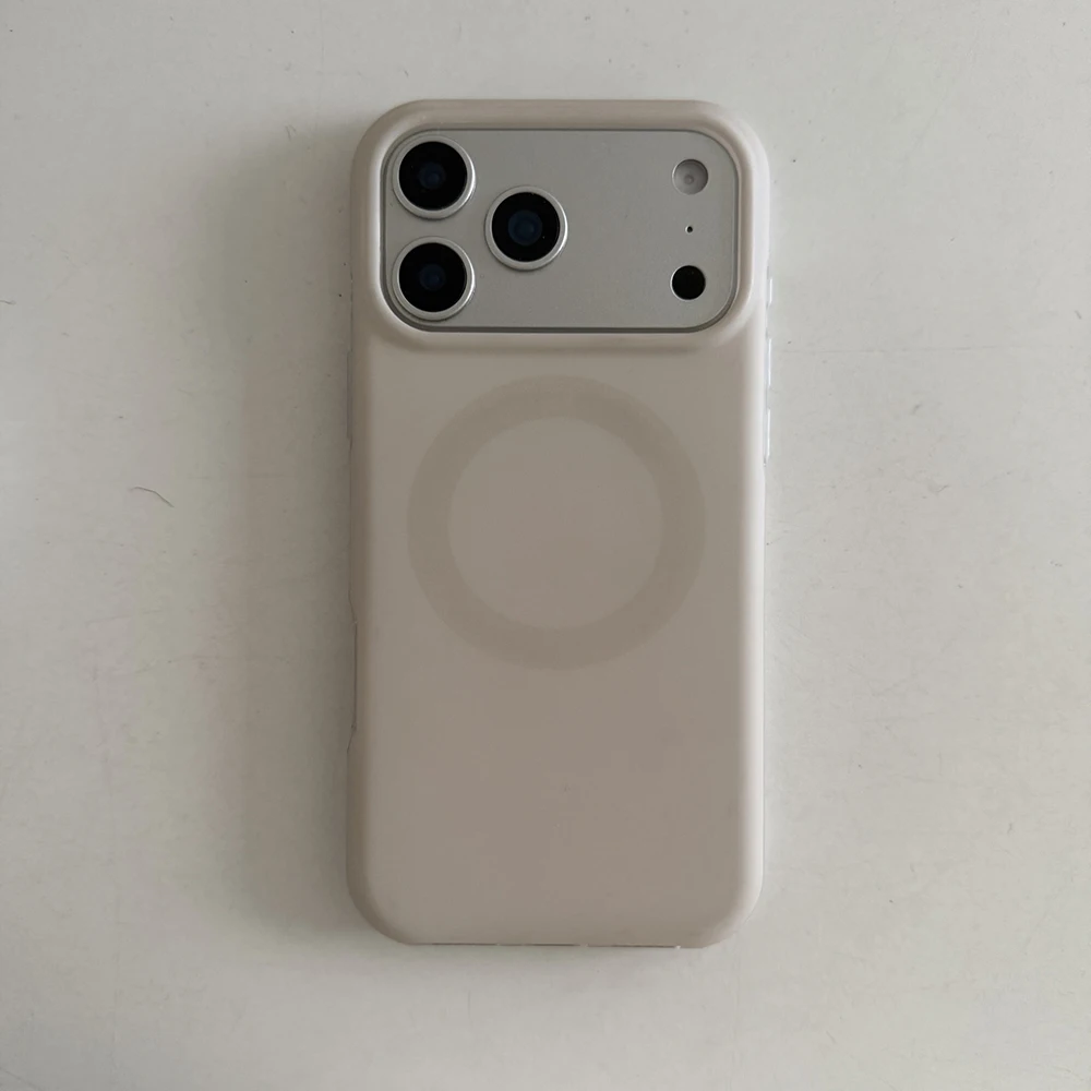 Otoño-Invierno Retro Color sólido magnético para MagSafe funda de carga inalámbrica para iPhone 17Air 14 15 16 17 Pro Max cubierta a prueba de golpes - imagen 5