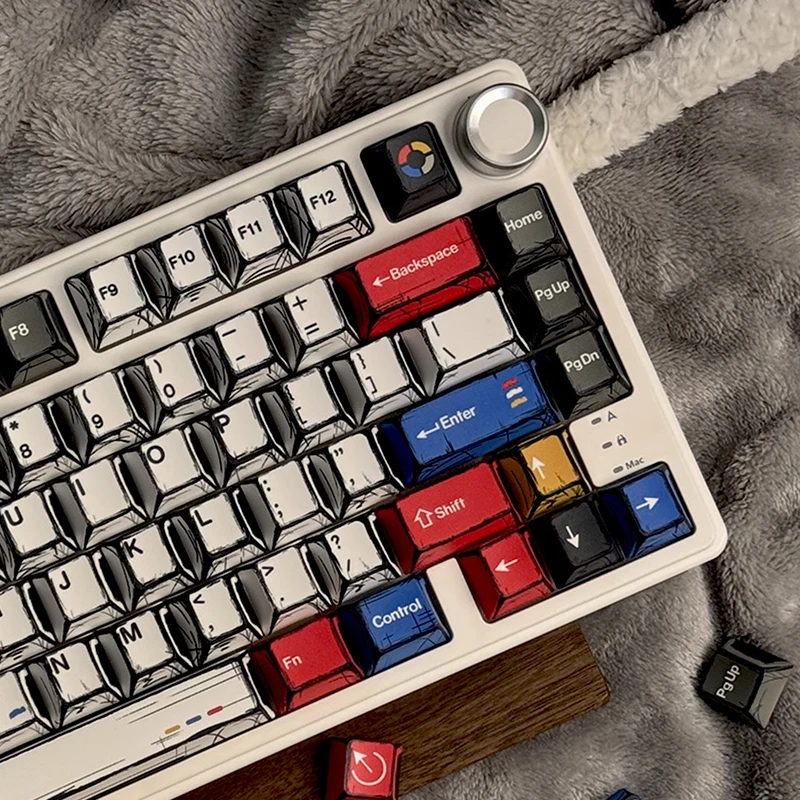 Teclas de cómic con perfil de cereza, luz mixta PBT Dye-Sub, juego grande para teclado mecánico, teclado para juegos, interruptores MX Hi75, regalo para niño - imagen 3