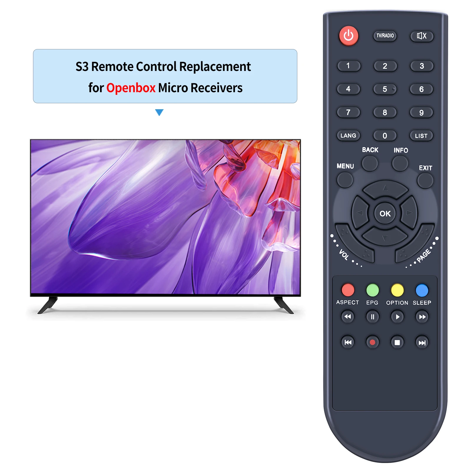 Nuevo Control remoto para receptor de satélite OpenBox S3 micro HD DVB-S/S2 - imagen 2