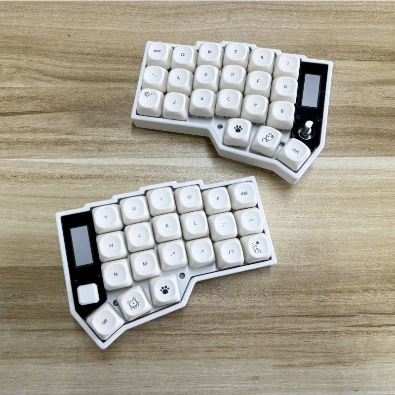 Corne-Teclado inalámbrico dividido, Bluetooth, Hotswap ZMK, con perilla de Joystick, pantalla NiceView, Teclado mecánico ergonómico RGB para juegos - imagen 2