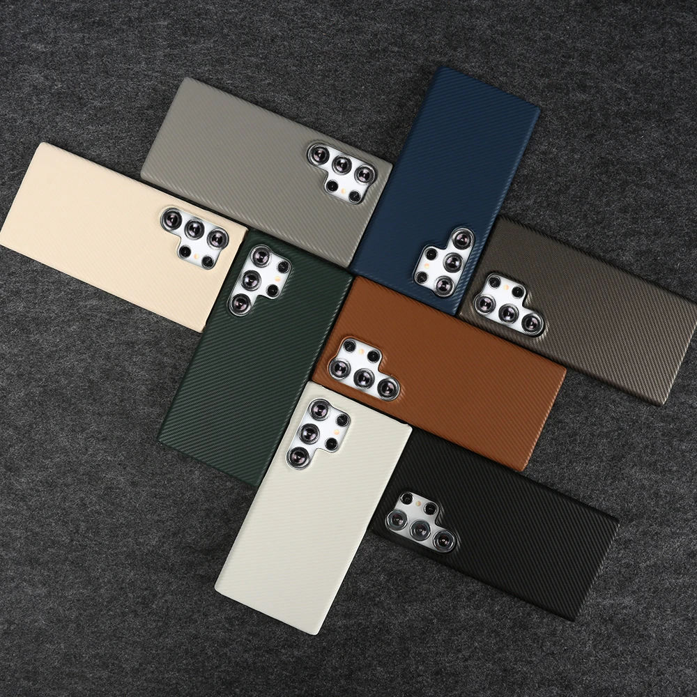 Para Samsung S24 Ultra funda de fibra de carbono con patrón de cuero genuino para Galaxy S24 S23Ultra S22Plus S21 funda de teléfono Coque capa - imagen 3