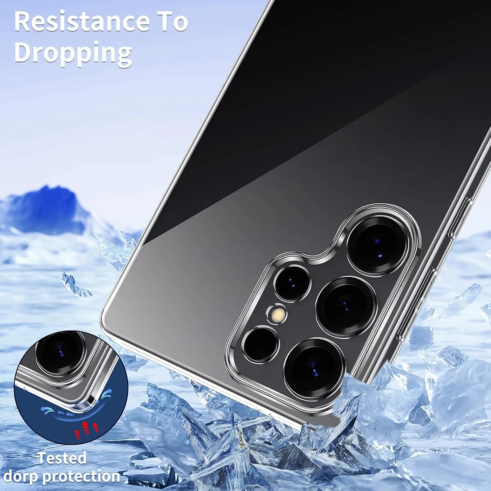Funda suave de silicona con protección completa para cámara Samsung Galaxy S25 S24 S23 Ultra FE Plus, carcasa trasera ultrafina transparente S 25 24 - imagen 5
