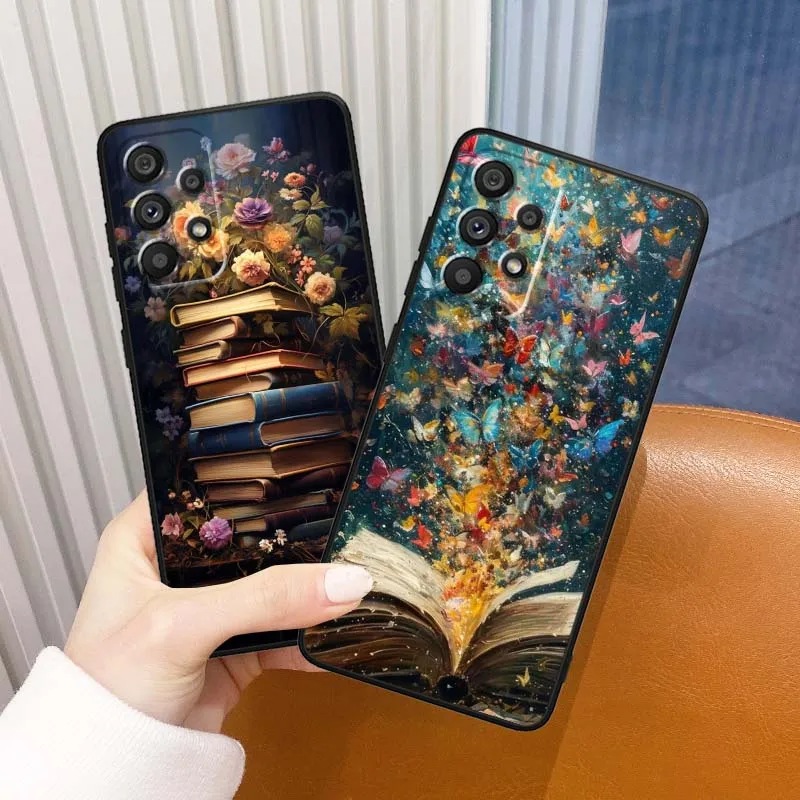 Funda de diseño artístico de estantería para Samsung Galaxy A30 A31 A32 A33 A35 A36 A40 A41 A42 A50 A51 A52 A53 funda de teléfono negra - imagen 2