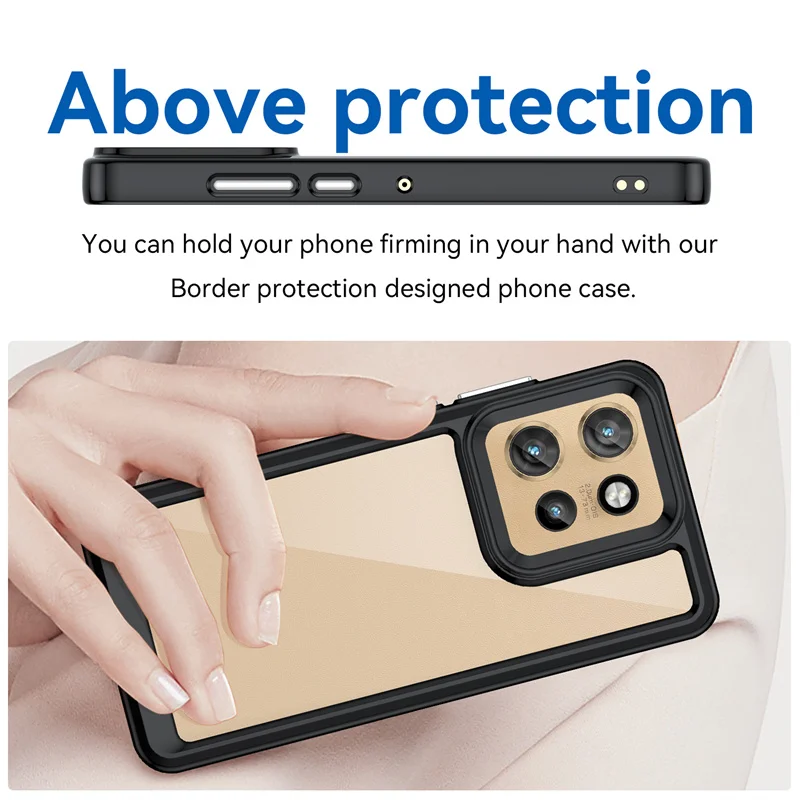 Funda transparente colorida de TPU para Moto Edge 50 Neo Moto Edge 50 Pro Fusion Ultra 2024 funda protectora transparente Fundas Coque Capa - imagen 5