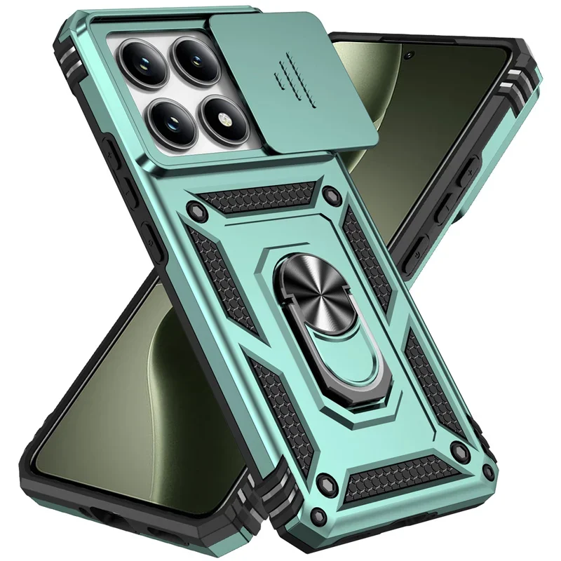 Para Xiaomi 14T 13T Pro Funda anillo soporte Coche soporte magnético Funda de teléfono para Redmi 14C Funda a prueba de golpes protección de lente Funda