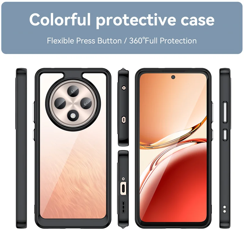 Funda de TPU colorida transparente para OPPO Reno12 F FS 5G Reno 12F 12FS funda protectora transparente Fundas Coque Capa - imagen 2