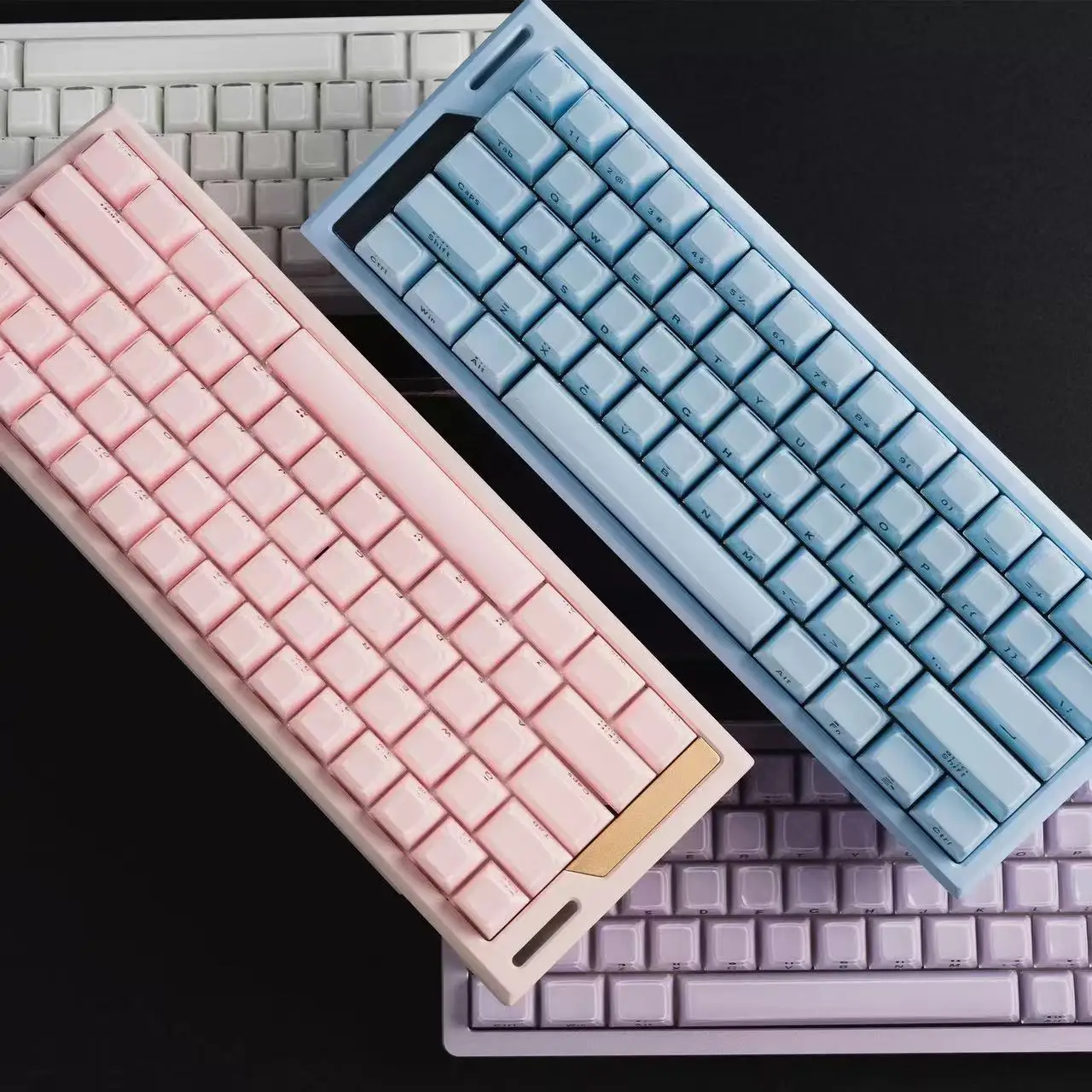 Teclas de gelatina cristalinas, 136 teclas, onda mágica, púrpura, doble disparo, ABS con iluminación lateral, teclas de PC para teclado mecánico MX - imagen 5