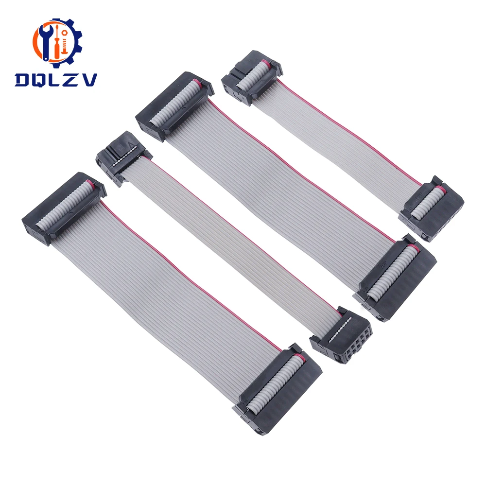 1 Uds. FC-6/8/10/16/20/40/50 pines de paso de 2,54 MM 20/30/50/CM cinta plana gris Jtag Isp Cable de datos de descarga 2,54mm