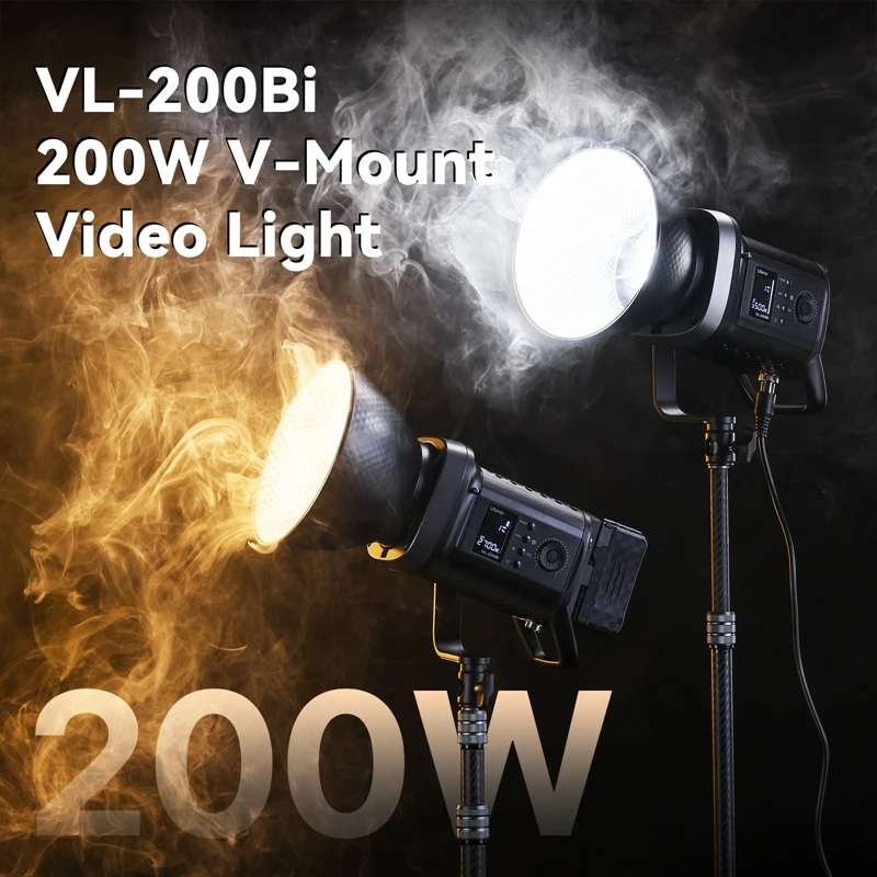Ulanzi VL-200Bi 200W Luz de vídeo con montaje en V CRI 95+ 2700K-6500K CCT para fotografía de transmisión en vivo Luz COB con control inalámbrico - imagen 2