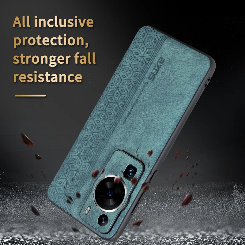 Funda de cuero PU de lujo para Huawei P60 Pro, carcasa protectora trasera para teléfono, arte P60Pro - imagen 5
