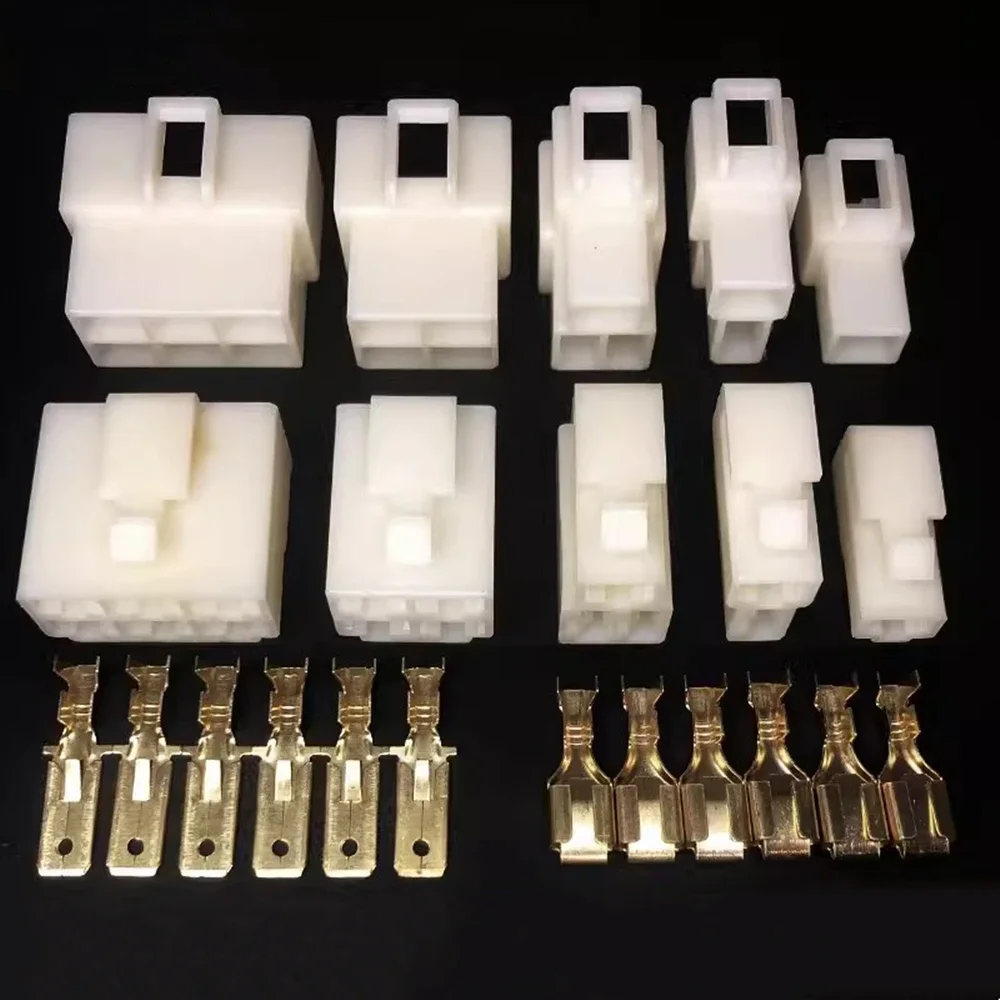 5 juegos de enchufe para vehículo eléctrico, motocicleta, conector para coche, conector de 6,3mm, 1P2P3P4P6P, enchufe macho hembra de alta corriente - imagen 3