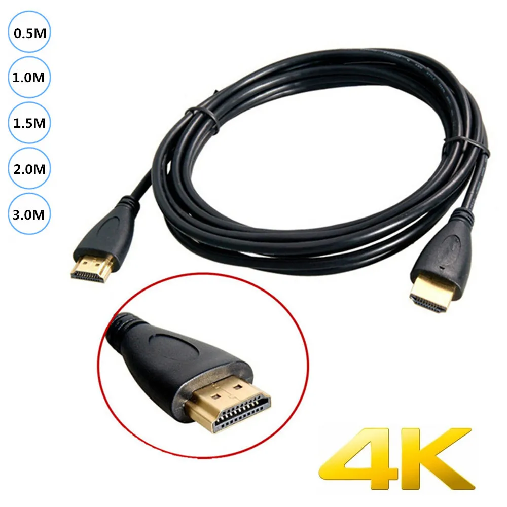 Cable HDTV macho a macho con enchufe chapado en oro de 0,5 M M/M 1,4 V 1080p 3D para HDTV XBOX PS3 1m 1,5m 3m