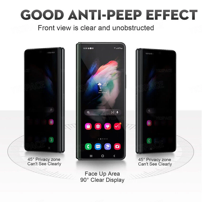 Lente de cámara 3D frontal y trasera, vidrio templado antiespía para Samsung Galaxy Z Fold SE 6 5 4 3 2 W25 W24 W23 W22 Protector de pantalla - imagen 3