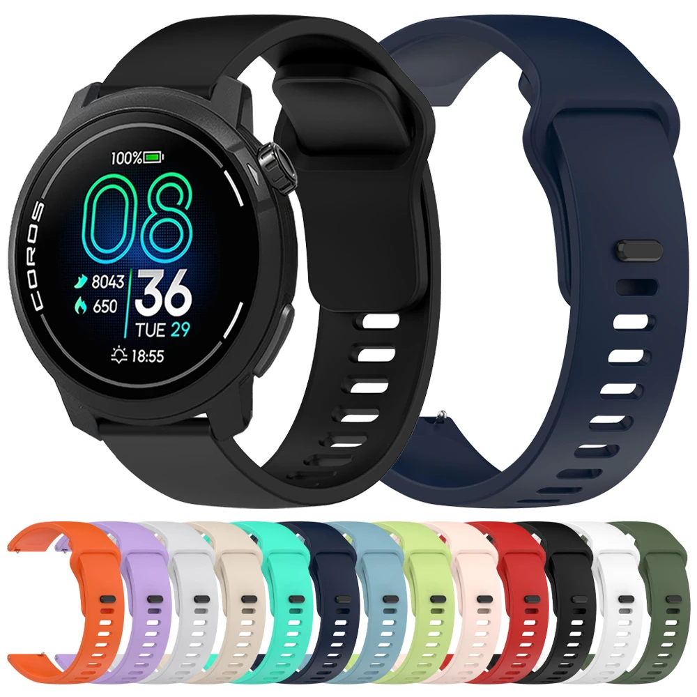 Correa deportiva para COROS Pace 3/2/Pro, pulsera para COROS APEX 2 Pro 46mm 42mm, Correa de silicona suave para reloj inteligente de 20mm y 22mm