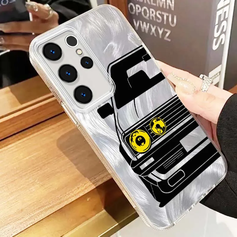 Funda de lujo para luces traseras de coche, funda de teléfono con textura de plumas para Samsung Galaxy S25 S24 S23 S22 S21 S20 Ultra FE Lite - imagen 5