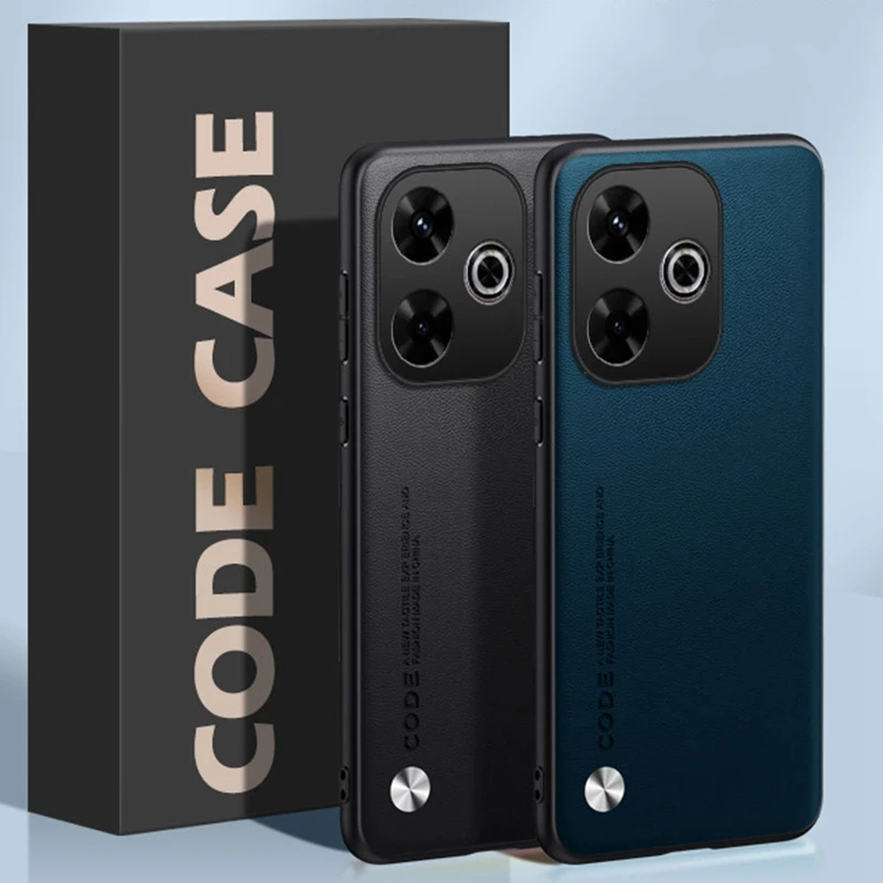 Funda de cuero PU de lujo para Xiaomi Poco M6 4G PocoM6, funda trasera de silicona mate, funda de teléfono de protección completa para Redmi 13 4G Redmi13 - imagen 4