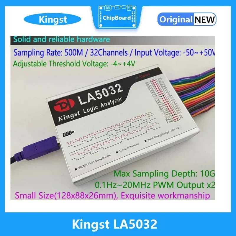 Kingst LA5032 Analizador lógico USB 500M Velocidad máxima de muestras 32 canales Muestras 10B MCU A-RM Herramienta de depuración FPGA con software en inglés - imagen 5