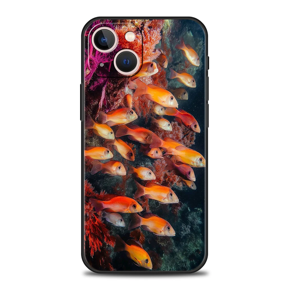 Luxury TPU Soft Phone Case For iPhone 17 Air 16E 16 11 15 14 Pro MAX 12 13 7 8 Plus X XR XS SE 2022 Cover Cartoon Cute Fish - imagen 3