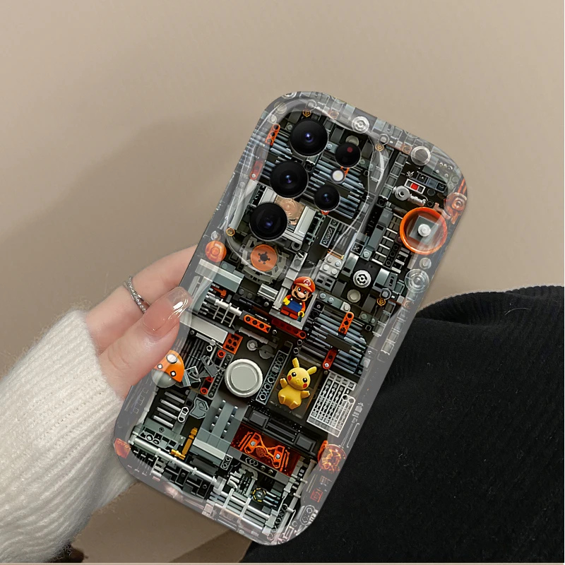 Funda de bloques de construcción m-marios Wave para Samsung Galaxy S24 Ultra S23 S22 Plus S21 S20 FE A25 A55 A35 A15 A16 A05 A05S A06 - imagen 3