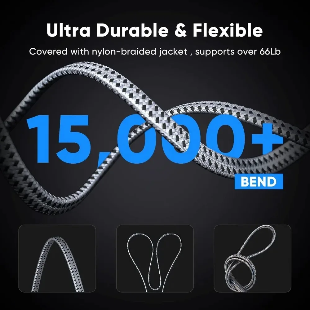 1/2 Uds CAT8 Cable Ethernet 40Gbps Cable Lan de red trenzado de nailon plano para PC Modem portátil PS 5 enrutador Cable RJ45 Ethernet Cat 8 - imagen 3