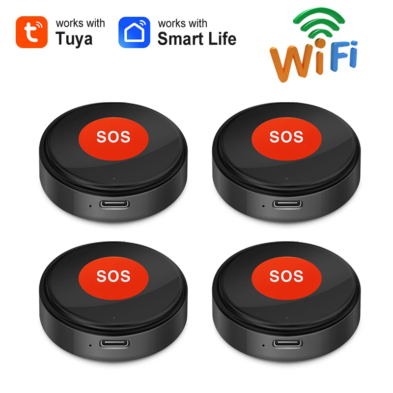 Tuya WiFi SOS botón de emergencia inalámbrico una tecla llamada ayuda a casa ancianos niños protección de seguridad alarma Smart Life APP Control - imagen 2