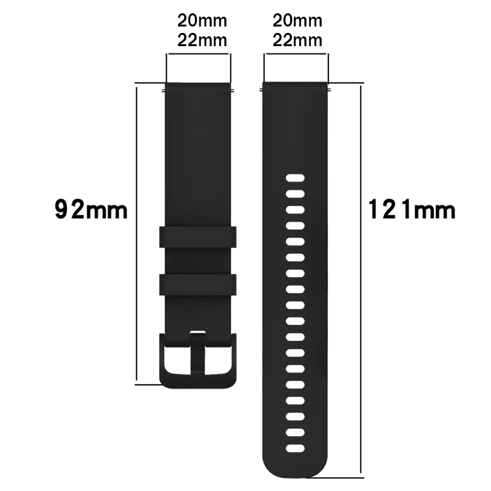 Correa de silicona de 20mm y 22mm para Amazfit Active 2/BALANCE 2 BIP 6 GTR 4, pulsera para Garmin Forerunner 570 165 Venu 3 Sq 2 - imagen 3