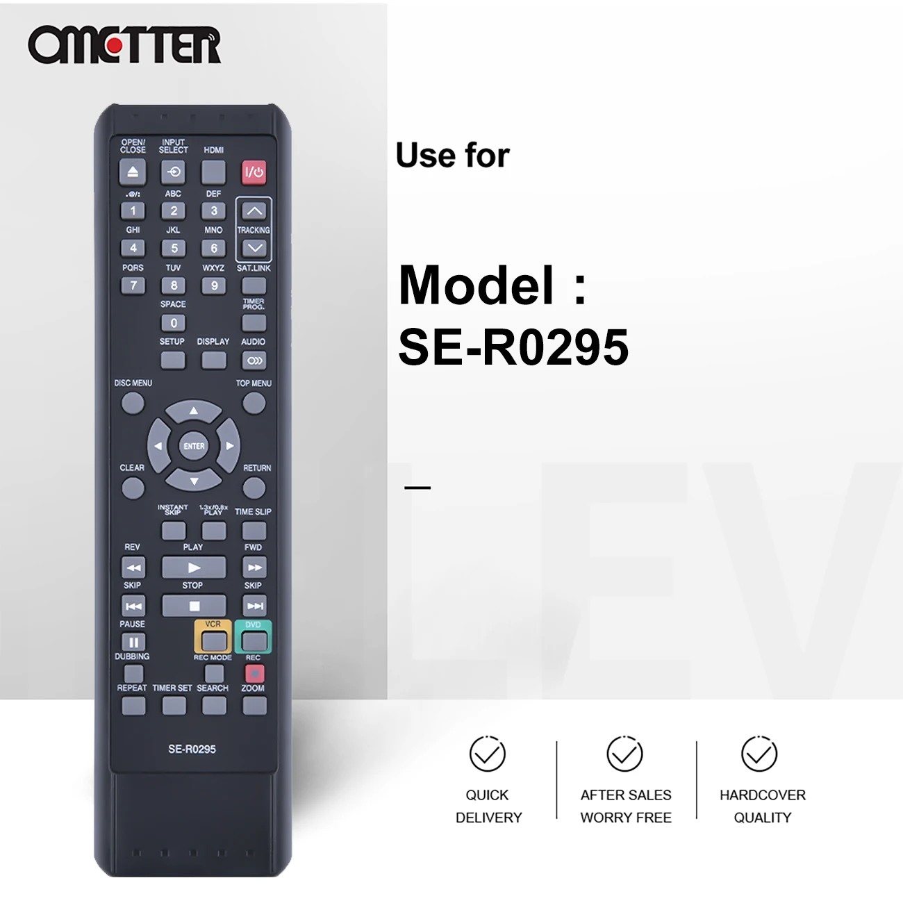 Mando a distancia de repuesto para Toshiba, grabadora de DVD, VCR, DVR620KU, SE-R0295, DKVR60KU, D-VR620, DVR610KU, D-VR610KU, D-VR620KU, DVR620KC, D-VR610 - imagen 3