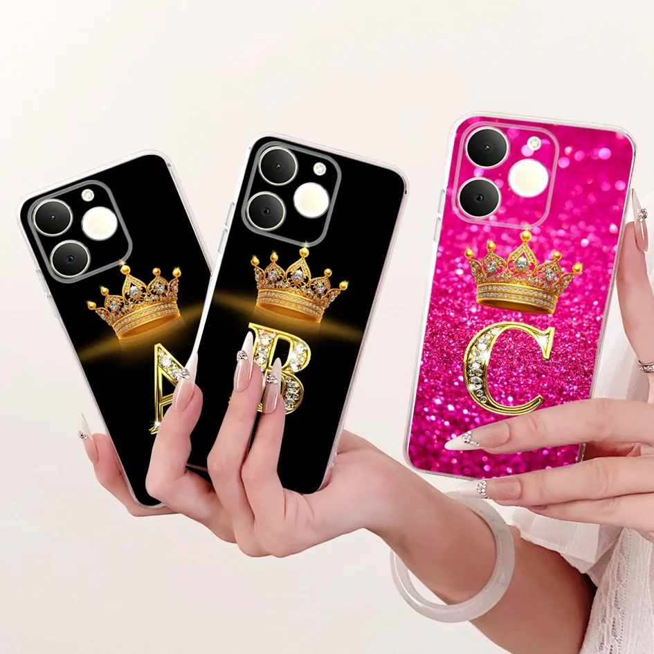 Para Realme Note 70T funda RMX5313 encantadora corona letras suave funda protectora trasera de silicona para Realme Note 70 Narzo 80 Lite Shell - imagen 3