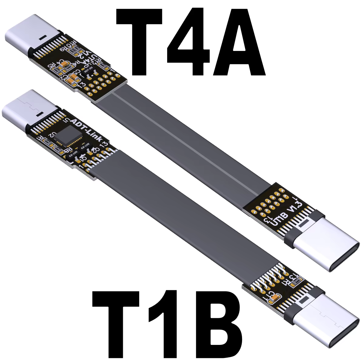 Cable Extensión USB-C Plano 90° FPV – 10Gbps Macho a Hembra - imagen 2