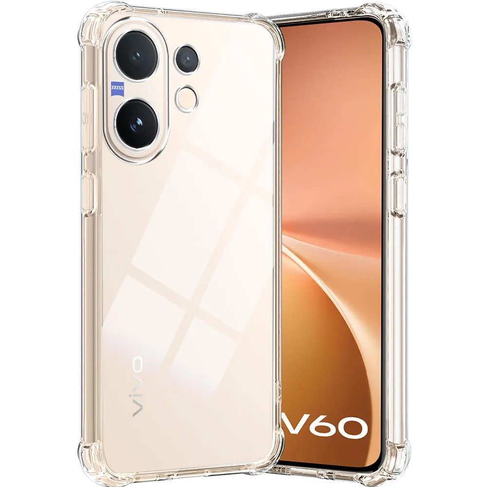 Funda de teléfono transparente a prueba de golpes con Airbag para Vivo V60 V60E 5G V2511, Funda protectora de silicona suave para Vivo V60 Lite V60Lite Funda - imagen 2