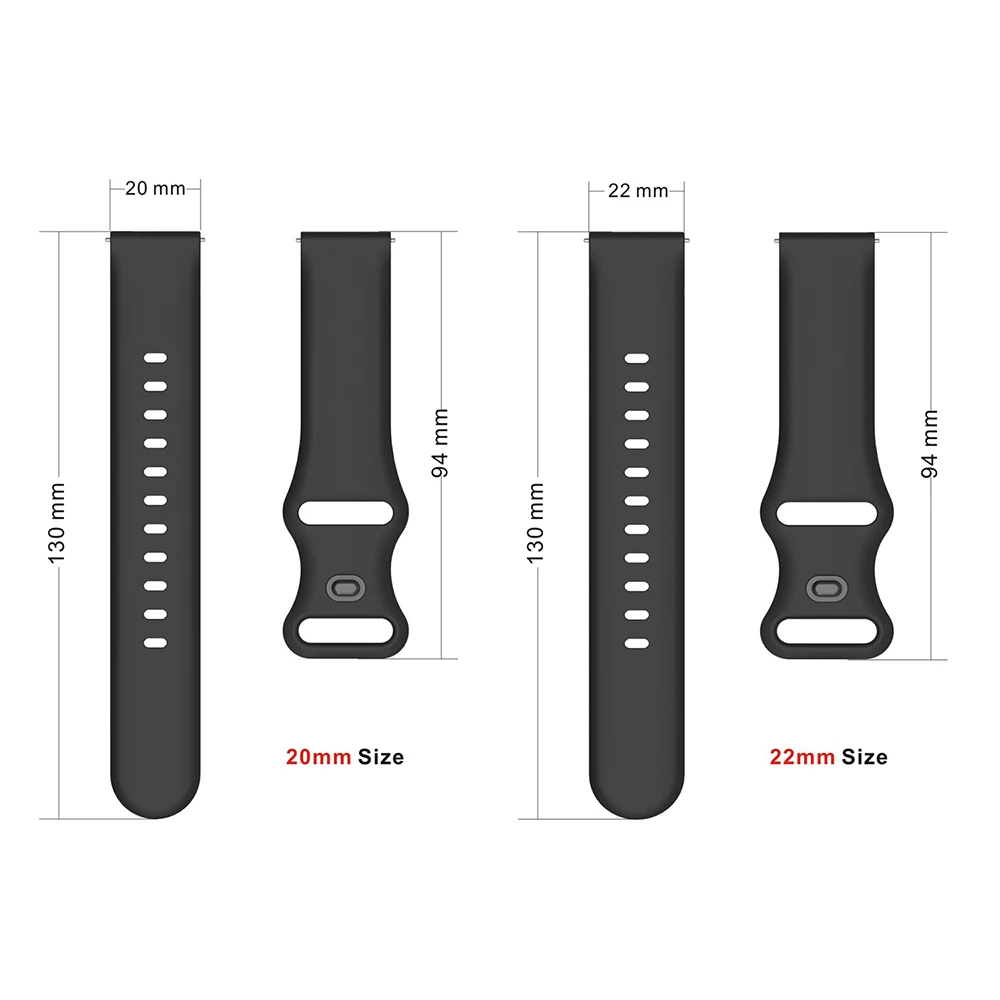 Correa de silicona para reloj inteligente, banda de 20mm y 22mm para Huawei Watch 4, GT2, GT3 Pro, Samsung/Amazfit GTS, GTR 4/3/2 - imagen 4