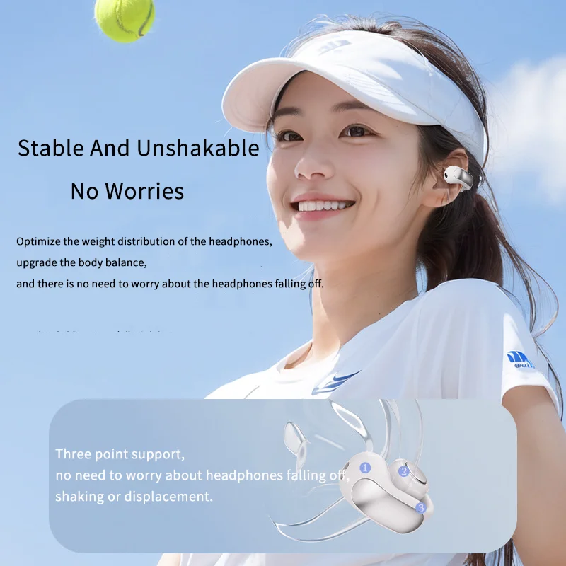 Auricular inalámbrico Bluetooth con batería de larga duración, uso cómodo, decoración de auriculares brillantes rosas, hermoso Clip en la cabeza - imagen 3