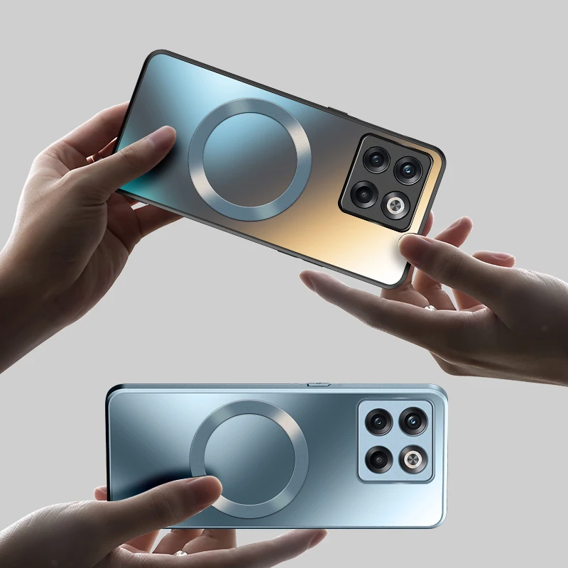 Funda rígida de silicona mate AG de lujo para Oneplus 11 10T, funda de carga inalámbrica magnética para teléfono esmerilado - imagen 2